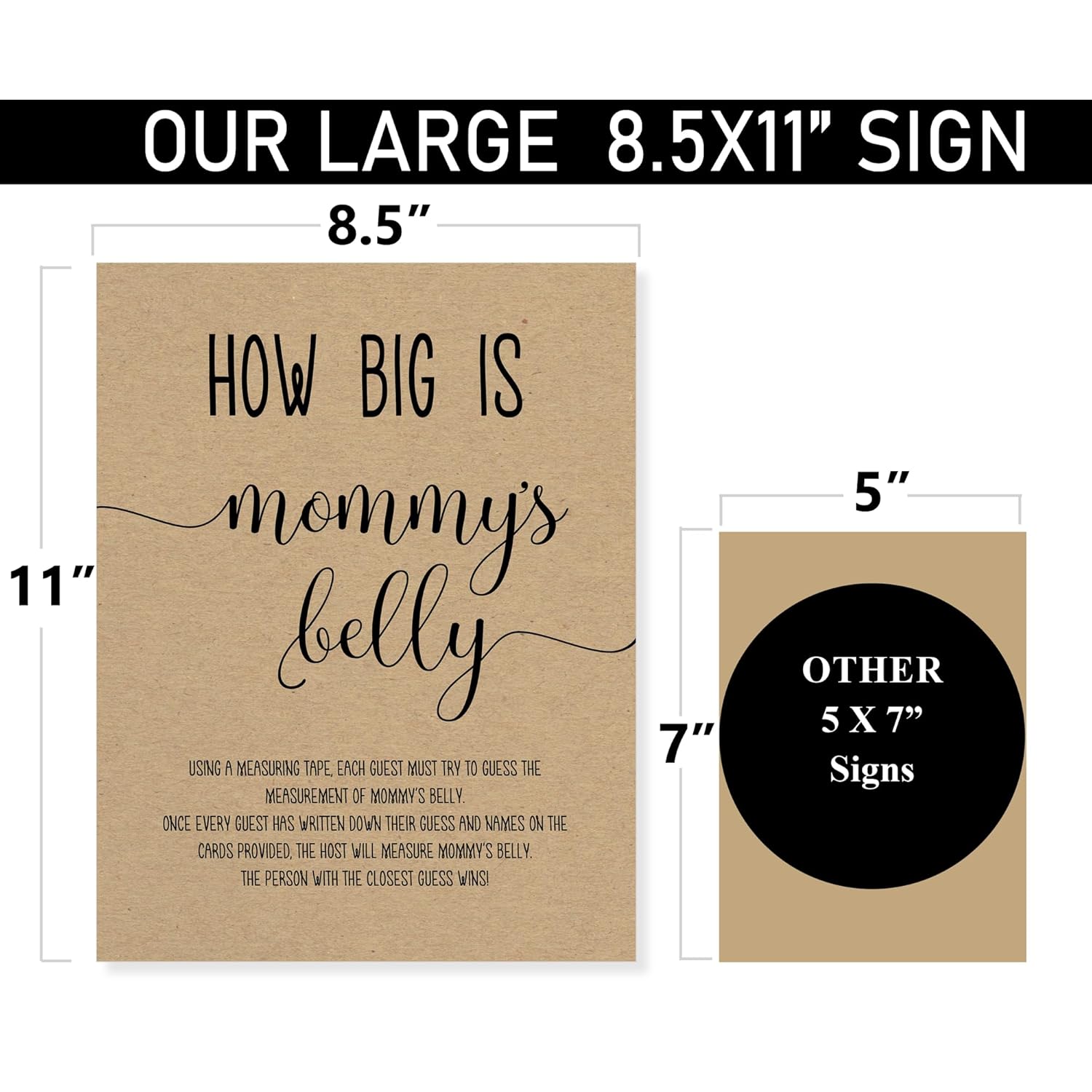 How Big Is Mommy'S Belly Kraft (54 Pieces) Fun, Easy Baby Shower Game, Gender Neutral Unisex