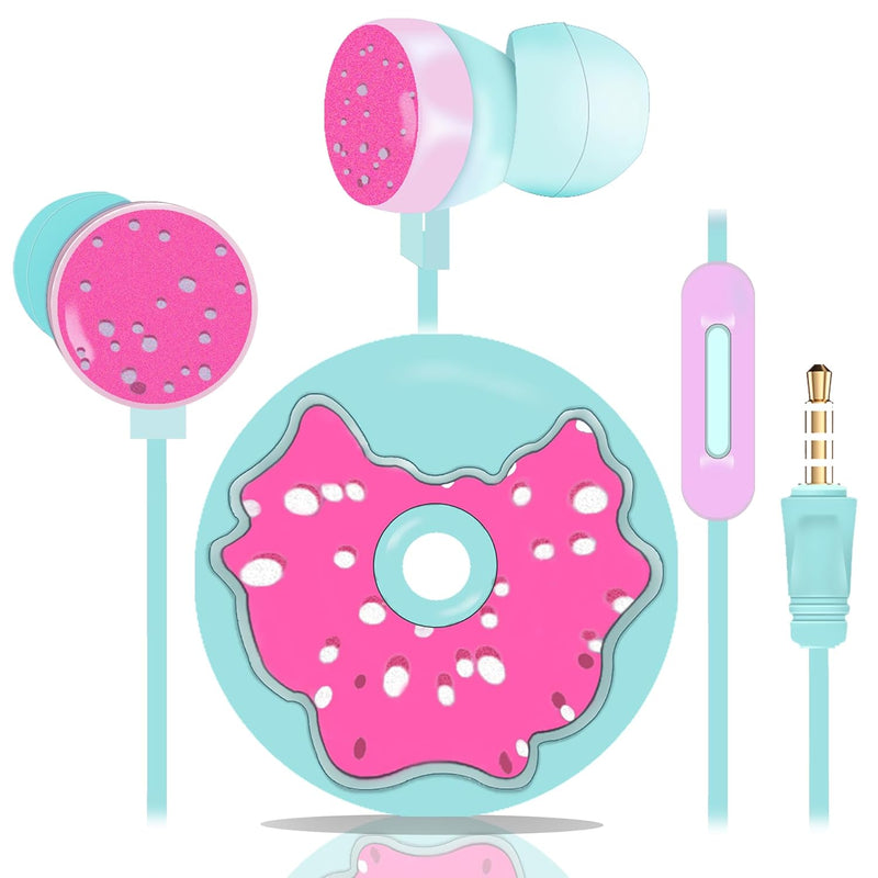 Cute Donut Earbuds For Kids, Kid Size Wired Earbud & In-Ear Headphones With Mi