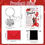 Valentine'S Day Card For Fiance,Valentine'S Day Gift For Fiance,Fiance Valentines Gift Cards,Valentine'S Keyring Fiance,I Love You Card For Fiance Boyfriend Him,Happy Heart Day Card For Fiance
