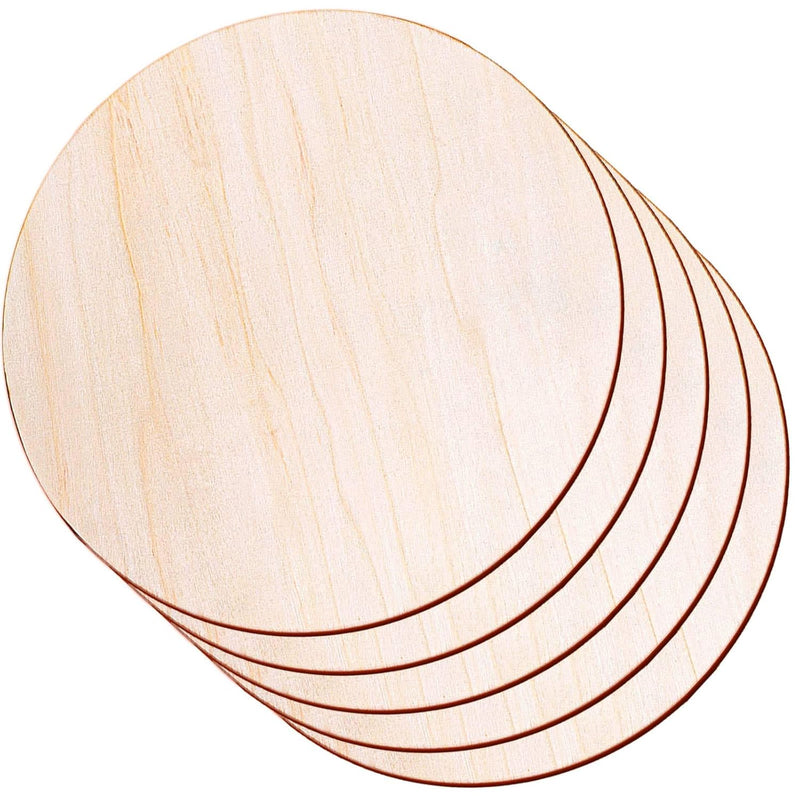 Round Wood Discs For Crafts, 5 Pack 14 Inch Wood Circles Unfinished Wood Round