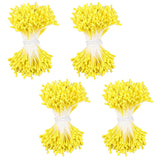 2Mm Yellow Pearl Double Heads Handmade Flower Stamen, 1600Pcs Yellow Long Flower Stamen Artificial Paper Stamens For Christmas Wedding Blossom Making Scrapbook Decoration