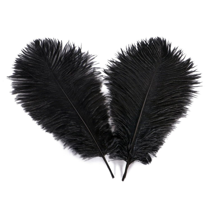 5.9"-7.9" Ostrich Feather Plume Decoration Diy Craft Pack Of 50Pcs (Black)