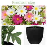 Artificial Daisy Flowers In Pot 12 Inch Fake Flowers Silk Daisy Arrangement Faux Plant Flower Decor For Spring Home Decor Table Centerpiece Garden Porch Window - Pink