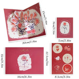 4 Packs Paper Flower Bouquet Pop Up Greeting Cards Paper Roses 3D Cards With Envelope Seal Stickers For Wedding Anniversary Birthday Valentine'S Day Gift For Women Wife Girlfriend (4 Colors)