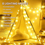 100 LED Globe String Lights 59FT Plug in Fairy Lights with Remote Control 8 Lighting Modes Waterproof Dimmable Warm White Decorative String Lights for Indoor Outdoor Bedroom Patio Party Decor