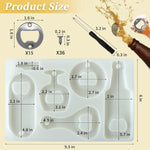 Bottle Opener Resin Molds, Beer Opener Silicone Molds, Epoxy Resin Casting Molds, Beer Spanner Kit With Screwdriver And Patch, Diy Jewelry Craft Mold For Bottle Opener Keychain Wine Corkscrew