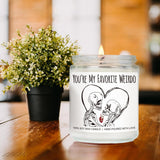 Dark Gothic Humor Halloween Valentines Day Scented Candle Gifts For Couples Him Her, You'Re My Favorite Weirdo - Goth Spooky Skeletons Halloween Candle Gifts For Boyfriend Girlfriend Husband Wife-26