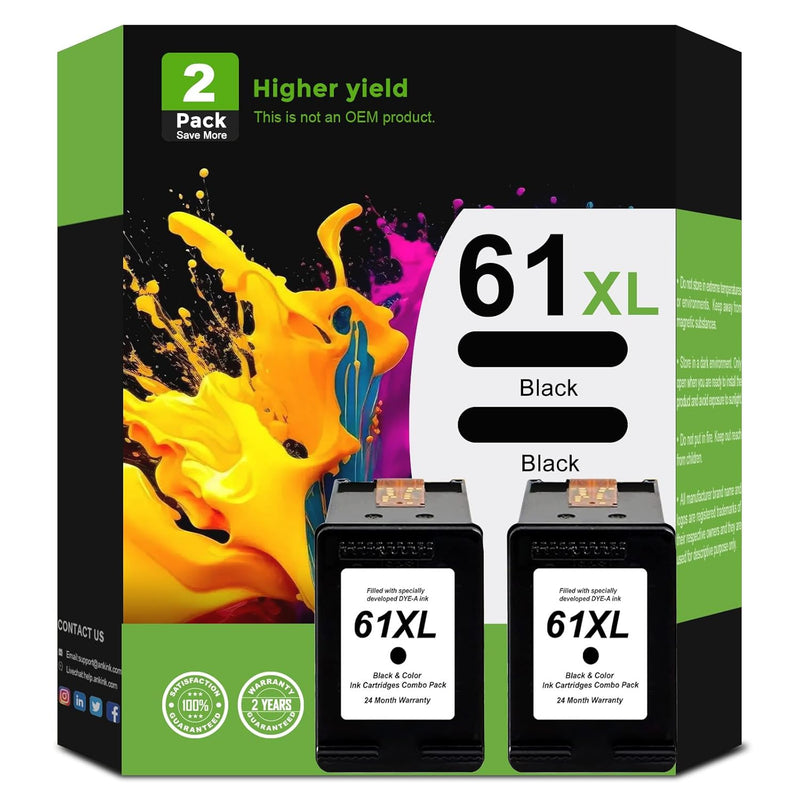 61XL Black Ink 2-Pack for 5530, 4500, 2540, 4630 Printers