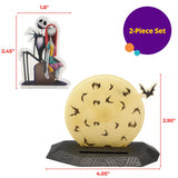 Decoset® Disney Tim Burton'S The Nightmare Before Christmas Cake Topper, 2-Piece Decoration Set Featuring Jack Skellington & Sally And Glow In The Dark Moon