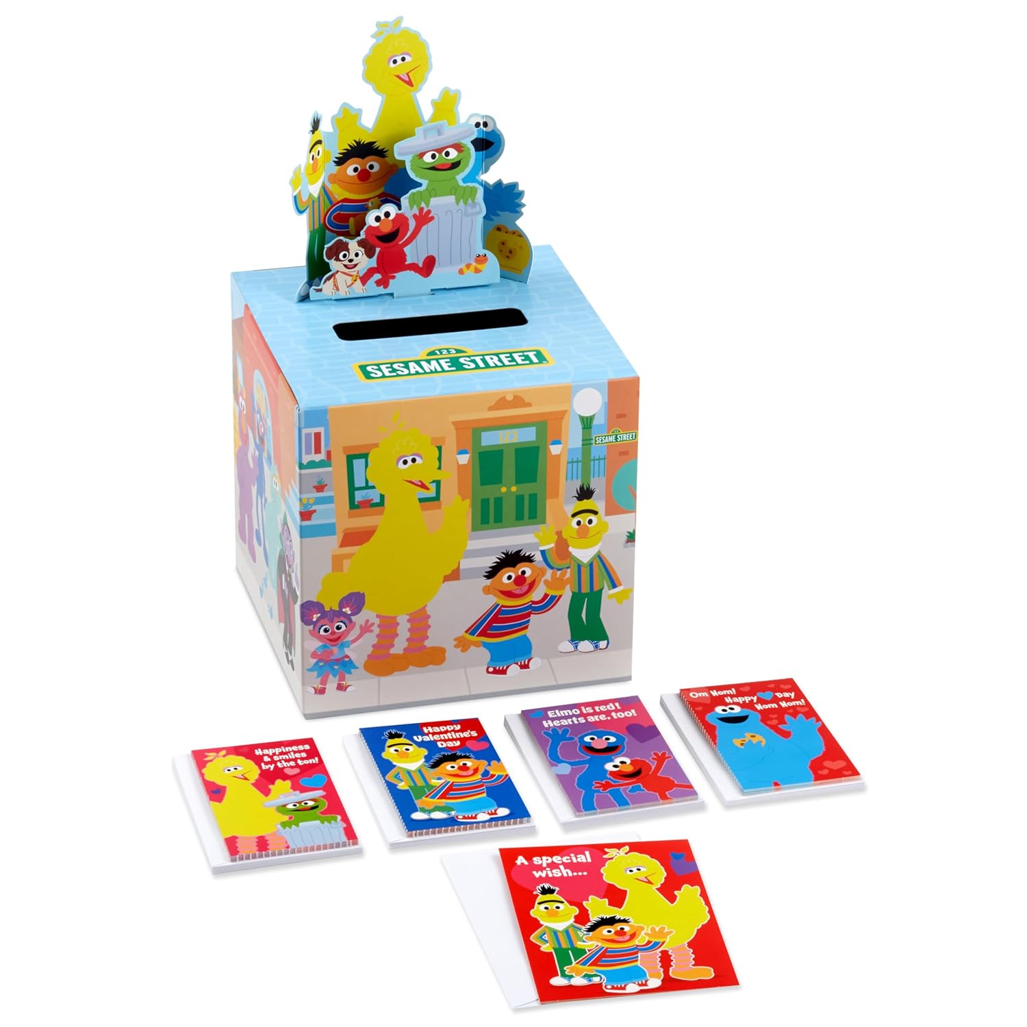 Hallmark Sesame Street Valentines Day Cards for Kids with Pop Up Mailbox for Classroom Exchange