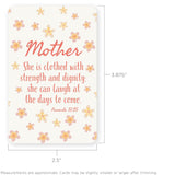 Wallet Scripture Cards - Mother, Prov 31:25 - Pack Of 12 Inspirational Christian Cards With Scripture Encouragement, Bible Verse Cards For Women & Men, Daily Prayer Cards For Devotions