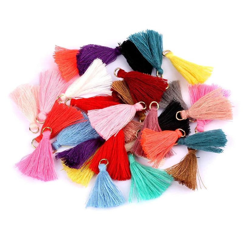 100 Pieces Mini Tassels Mala Tassel Kit With Jump Rings For Earring Necklace J