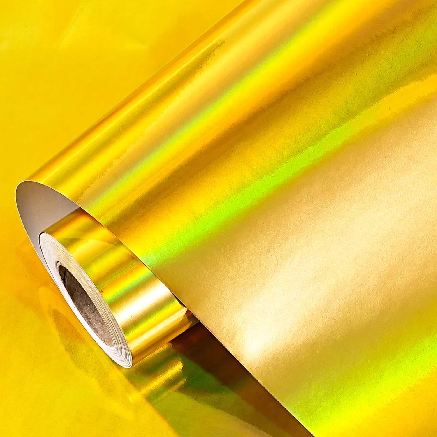 Gold Wrapping Paper Roll - Holographic Iridescent Wrapping Paper For Birthday, Chritsmas, Holiday - 17 Inches X 32.8 Feet (47.23 Sq.Ft.)
