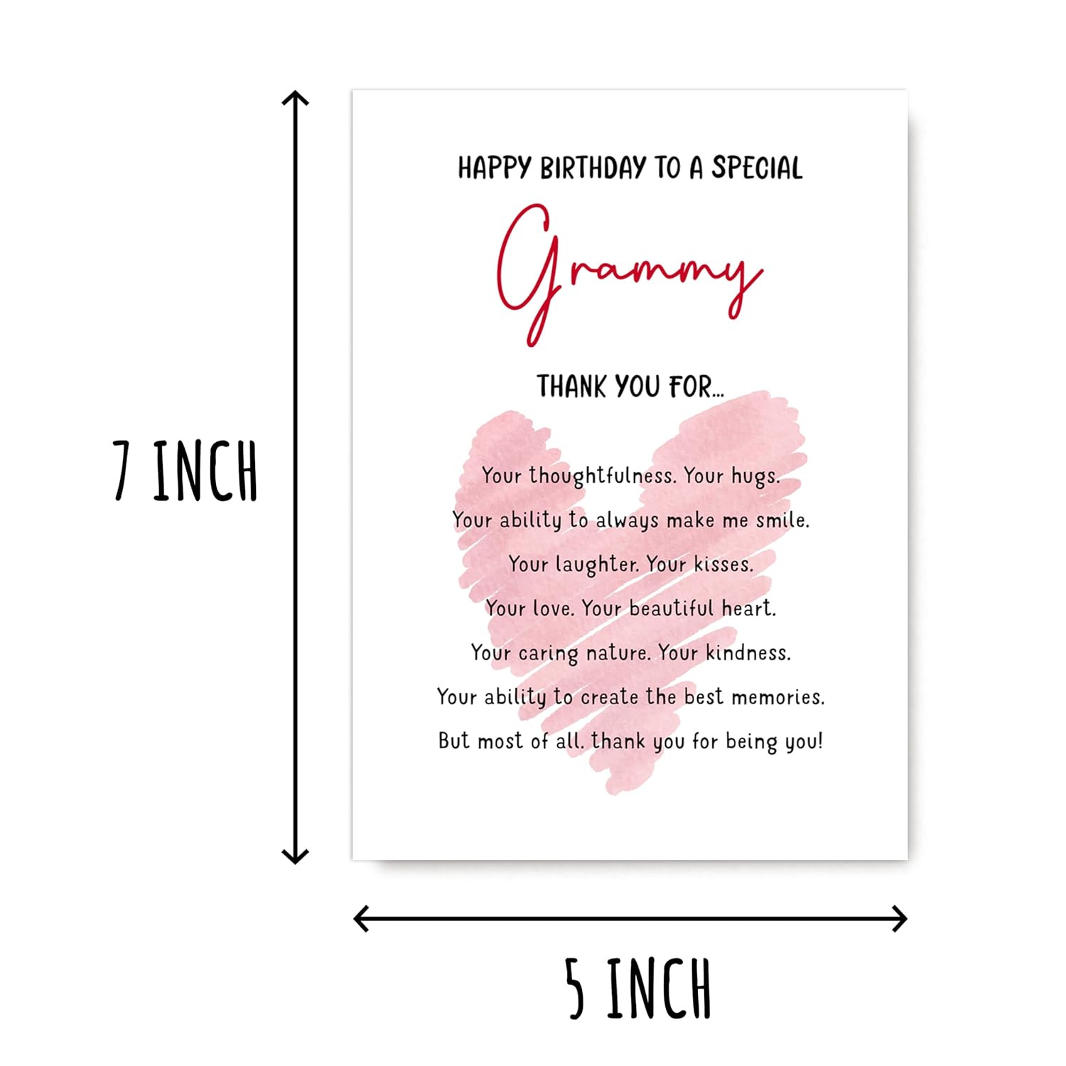 Happy Birthday To A Special Grammy Card - Thank You - Birthday - Sweet Greeting - Cute Card For Grammy