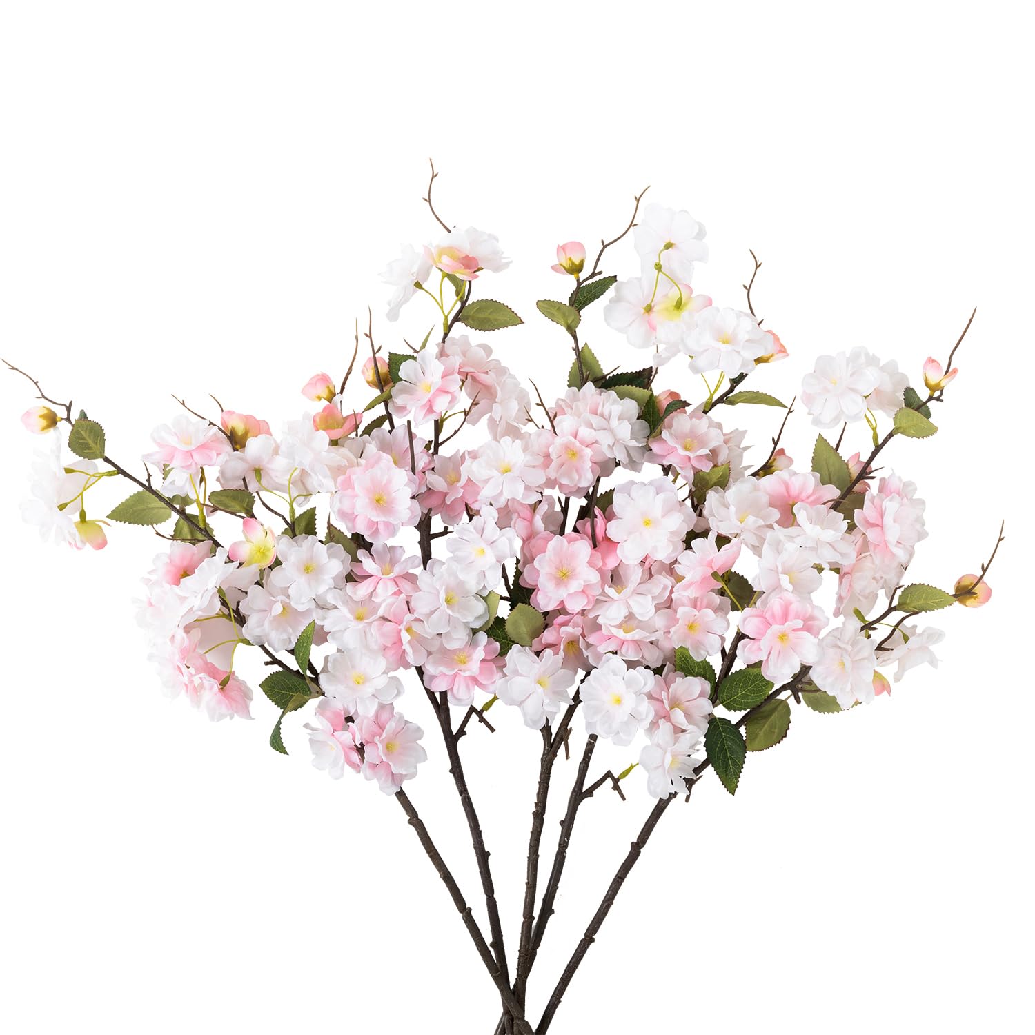 5Pcs Artificial Cherry Blossom Branches 30" Artificial Flowers For Decoration Spring Wedding Party Backdrop Table Centerpiece Home & Office Arrangement (Pink)