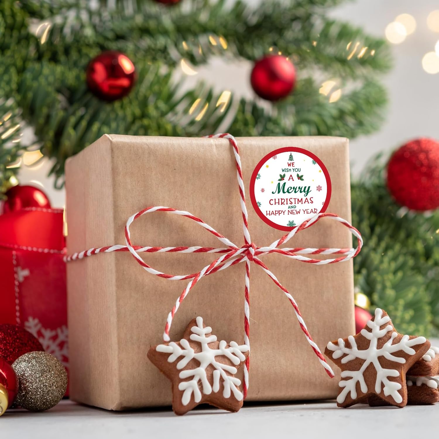 Christmas Gift Stickers - 120Pcs 2Inch Merry Christmas And Happy New Year Stickers Self Adhesive Holly Envelope Seal Label Sticker Xmas Gift Sticker Happy Holidays Label For Card Present Decor