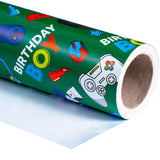 Gaming Wrapping Paper Roll - Mini Roll - 17 Inch X 33 Feet - Green Gaming Boys Kids Happy Birthday Wrapping Paper For Boys Kids Birthday, Baby Shower, Party