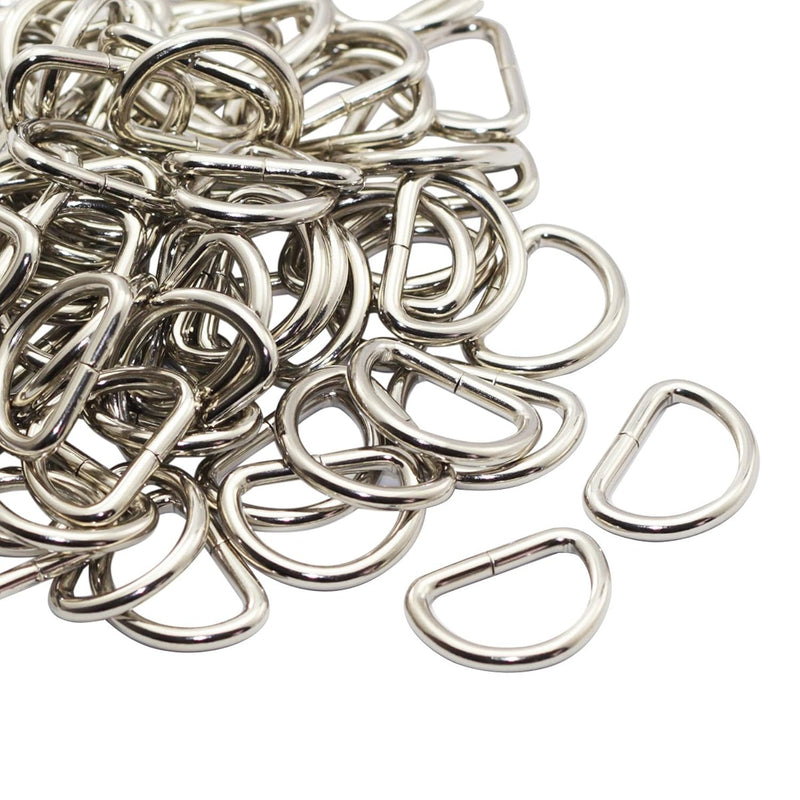 Metal D Ring 1 Inch Non Welded Nickel Plated Pack Of 100 (Large)