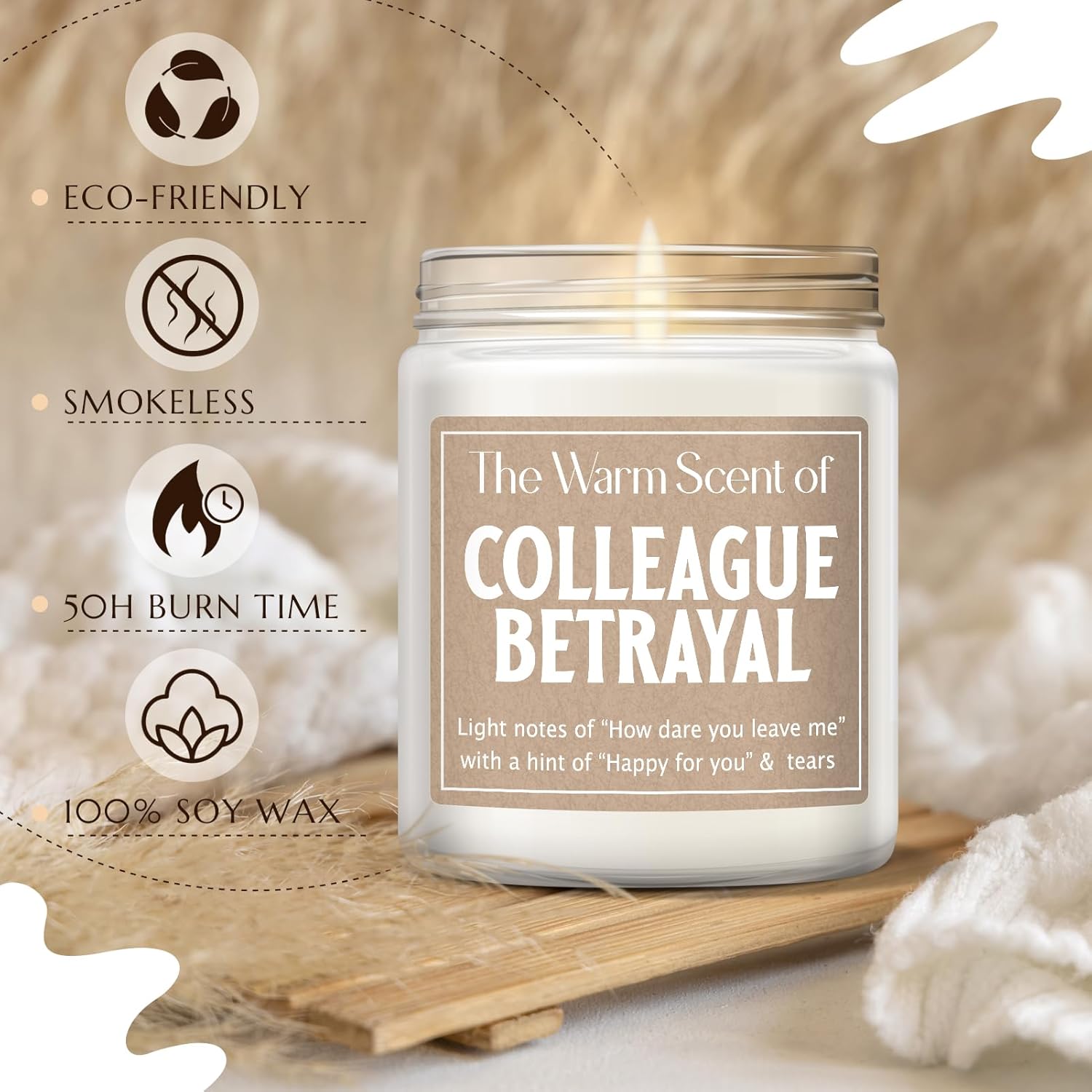 Funny Going Away Gift For Coworker - Funny Farewell Candle - Retirement & New Job Gifts For Women, White Eelephant Gifts - Lavender Scented Candle