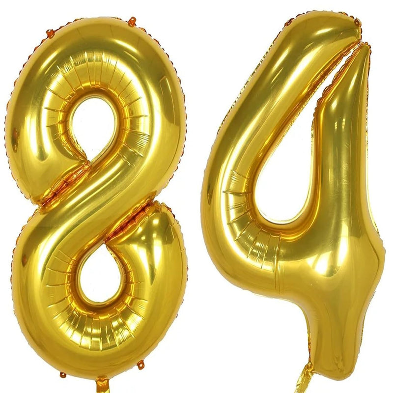 40Inch Gold Foil 84 Helium Jumbo Digital Number Balloons, 84Th Birthda