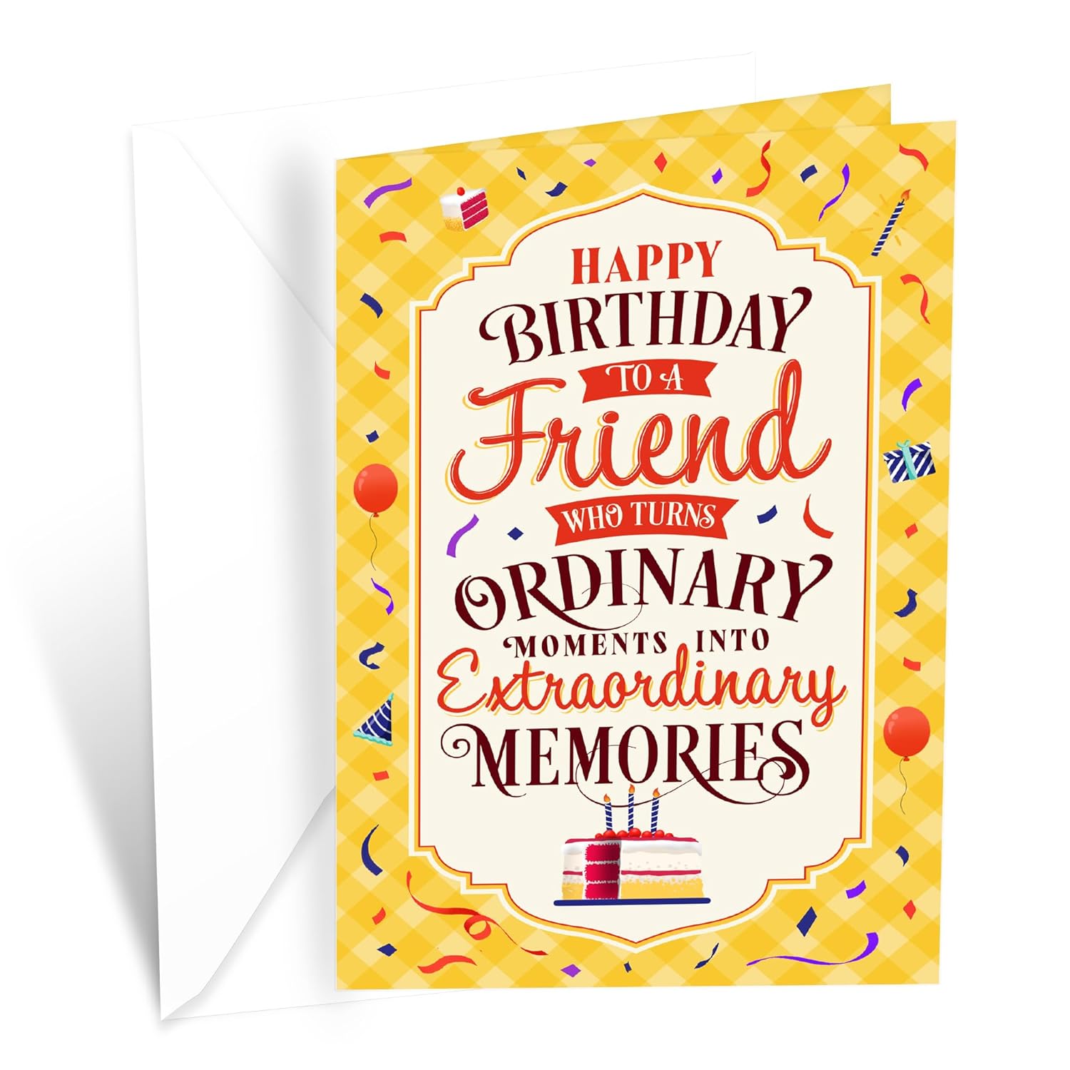 Friend Birthday Card, Made In America, Eco-Friendly, Thick Card Stock With Premium Envelope 5In X 7.75In, Packaged In Protective Mailer