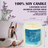 Christian Gifts For Women, Christian Lavender Candle, Be Still And Know That I Am God Christian Scented Candles, Religious Gifts For Women Christian, Christian Home Room Decor