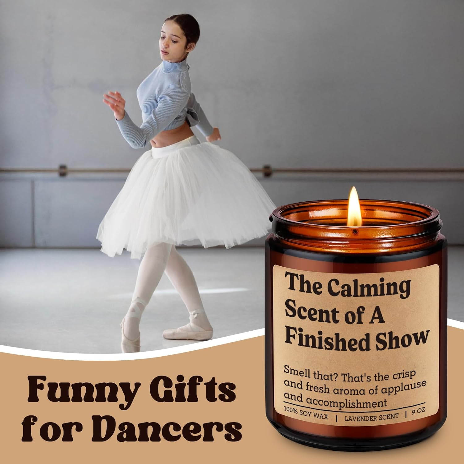 Candle, Dance Recital Gifts For Dancer, Dancing Essentials For Pole Dance Teacher, Ballet Coach, Dancing Team Girls - Competition, Finished Show Gifts For Performer Singer Actor Musician