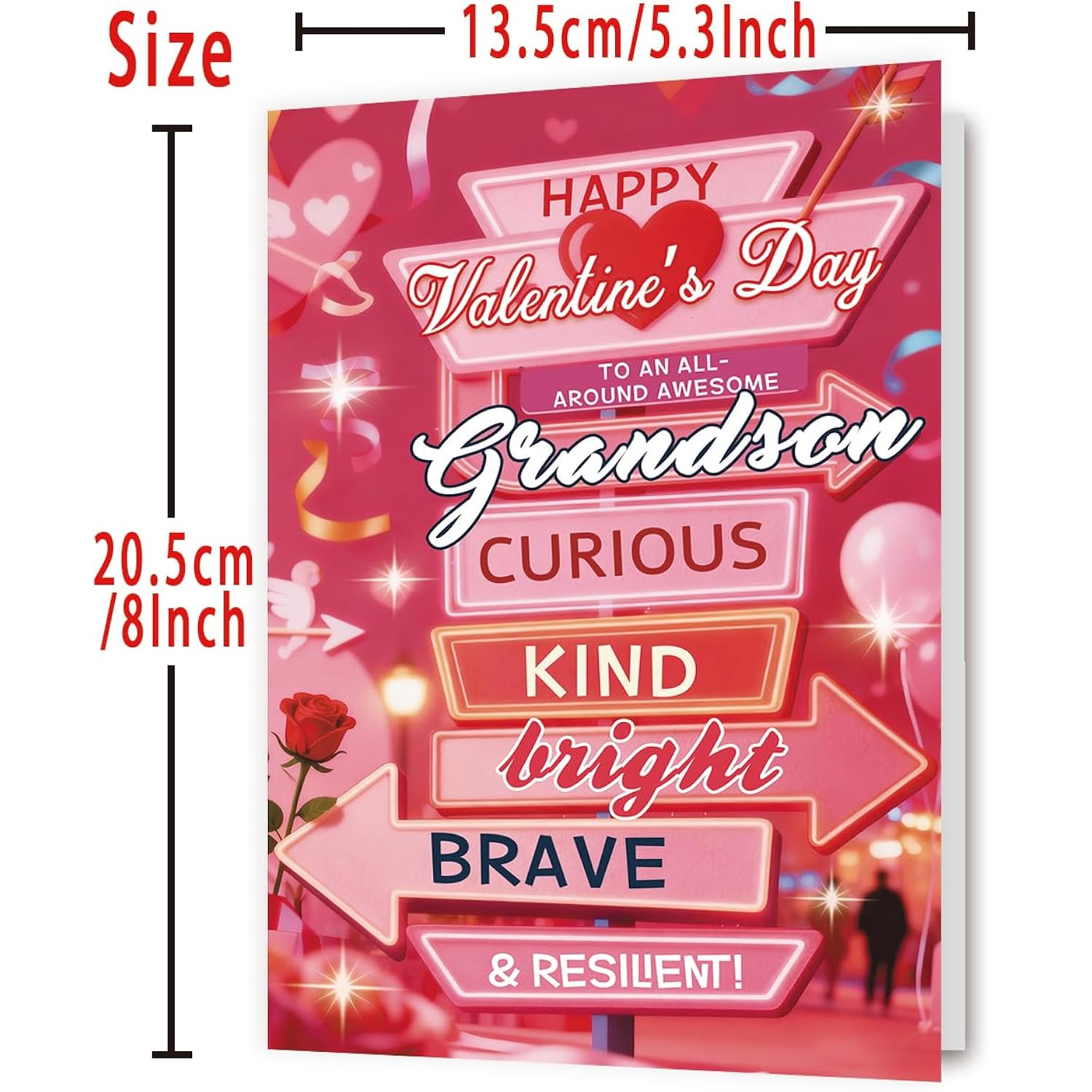 Unique Grandson Valentine'S Card,Valentines Day Card Gift For Grandson From Grandma Grandpa