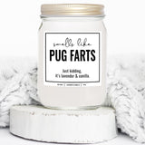 You Nique Designs Smells Like Pug Farts Soy Candle For Pug Lovers - 9Oz Gifts For Canine Lovers - Dog Farts Candle Funny Present, Pup Mom Gifts, Dog Themed (Lavender & Vanilla)