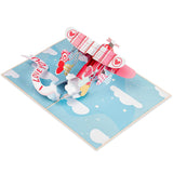 3D Pop Up Card, I Love You Biplane, For Valentines Day, Mothers Day, Birthday, All Occasions, Adult Or Kids - 5" X 7" Cover - Includes Envelope And Note Tag