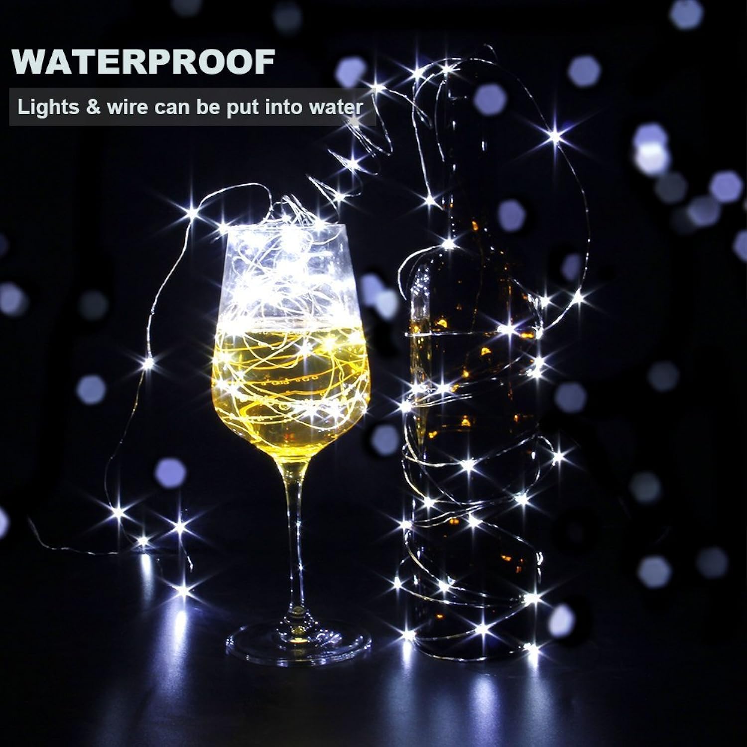 12 Pcs White Fairy Lights Led String Lights Battery Powered, 20 Micro Leds On 3.3Ft/1M Silvery Copper Wire, Battery Oper