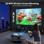 1080P Projector, WiFi Bluetooth, 18000L, 300" Display, Android/iOS Compatible