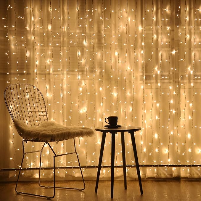 LED Curtain Window Fairy Lights 8 Modes Icicle String Lights for Wall Decor