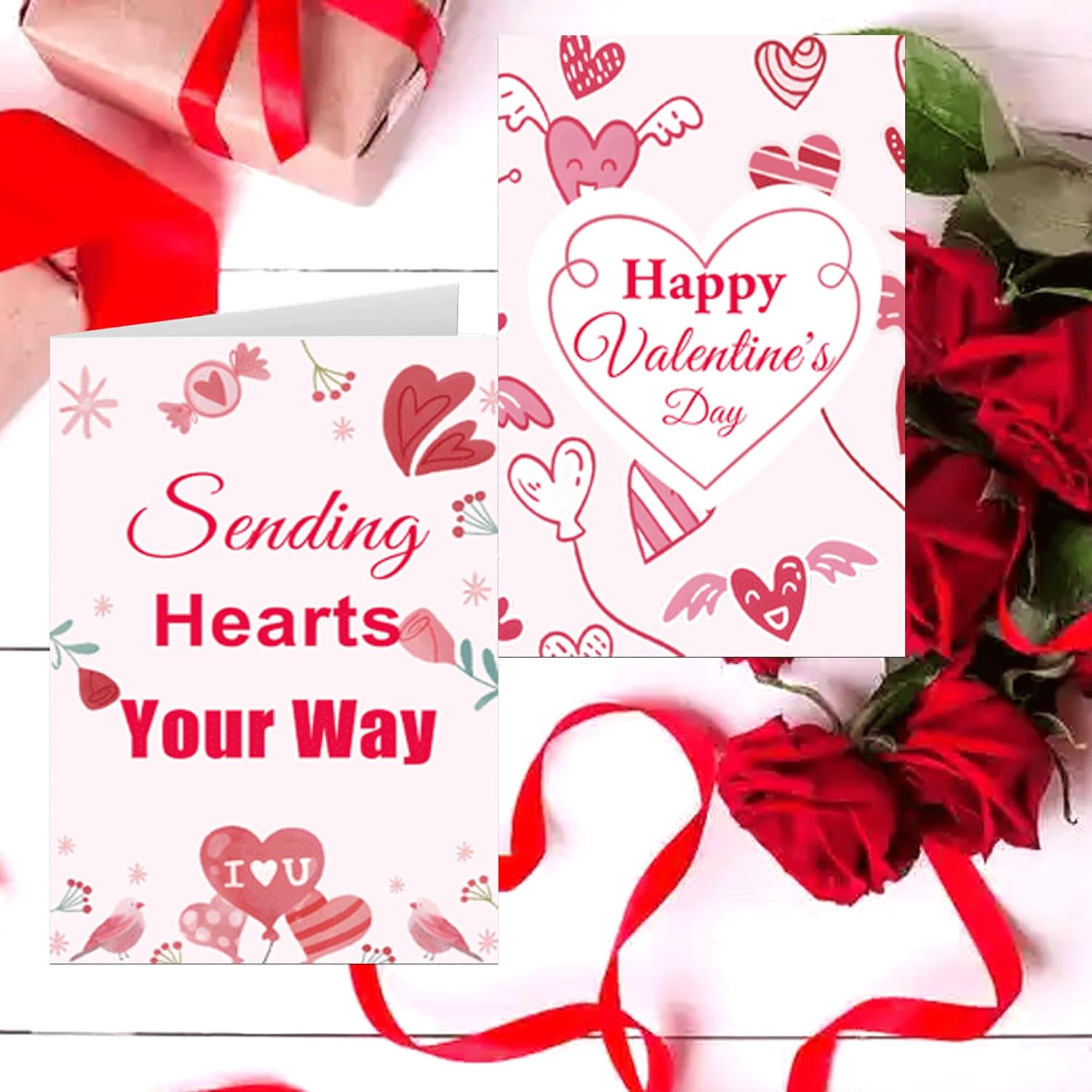 Happy Valentine'S Day Cards 24 Pack Happy Heart Day Cards With Envelopes Valentine'S Day Decorations Heart Card Heart Cards For Valentine Gift Wrap