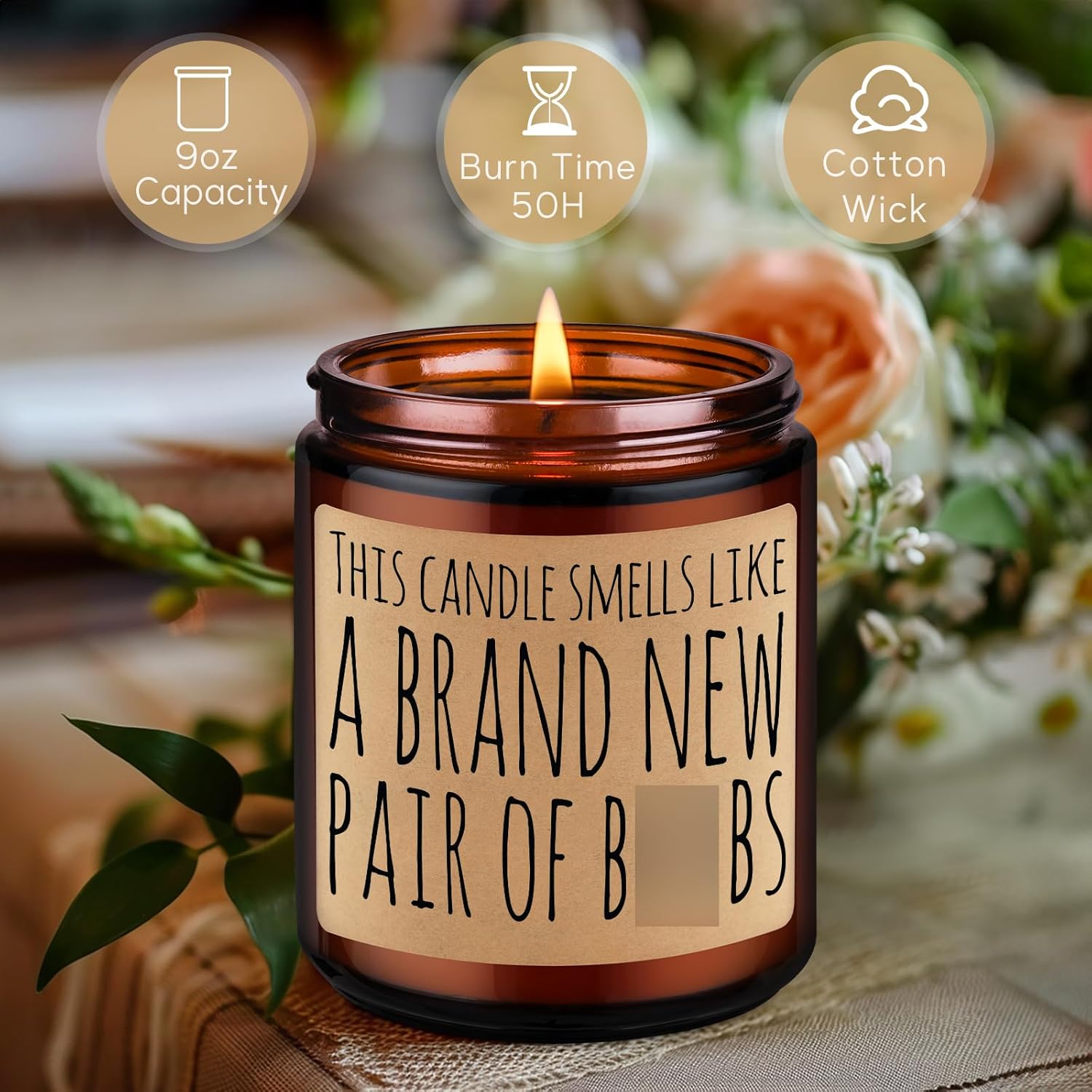 Candles, Breast Cancer Gifts, Funny Implants, Breast Reduction Surgery Presents, Bo-B Job Recovery Supplies - Reconstruction, Mastectomy Surgery, Cancer Survivor Gifts For Women Her