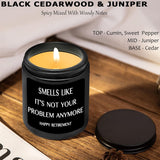 Retirement Gifts For Men- Happy Retirement, Smells Like It'S Not Your Problem Anymore, Funny Gift, Gift For Retiree, Cedarwood & Juniper Candle