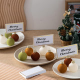 12 Pcs Velvet Glass Christmas Ornament Place Card Holders With 18 Pcs Name Place Cards 1.57 Inch Glass Ball Table Sign Photo Picture Number Stand For Xmas Table Setting Holiday Party Decor