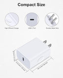 20W USB C Fast Charger with 6FT Cable for iPhone 17 16 15 Pro Max 16e 17e iPad