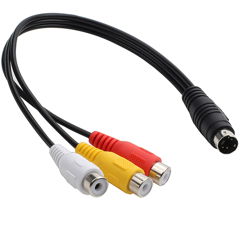 4 Pin S-Video To 3 Rca Av Female Cable For Tv Pc Computer Video Av Projector F