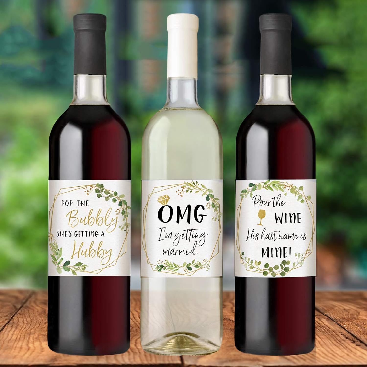 Engagement Celebration Gift, Bachelorette, 6 Wine Bottle Labels
