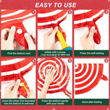 165Pcs Christmas Balloon Garland Arch Kit, Xmas Holiday Balloons Red Green White Glod Confetti Balloons With Large Candy Cane Swirl Mylar Foil Balloons, Rich For Christmas Party Decorations