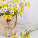 6Pcs Artificial Daisy Flowers 21” Fake Daisy Flowers With Leaves Stems For Home Decor, Yellow
