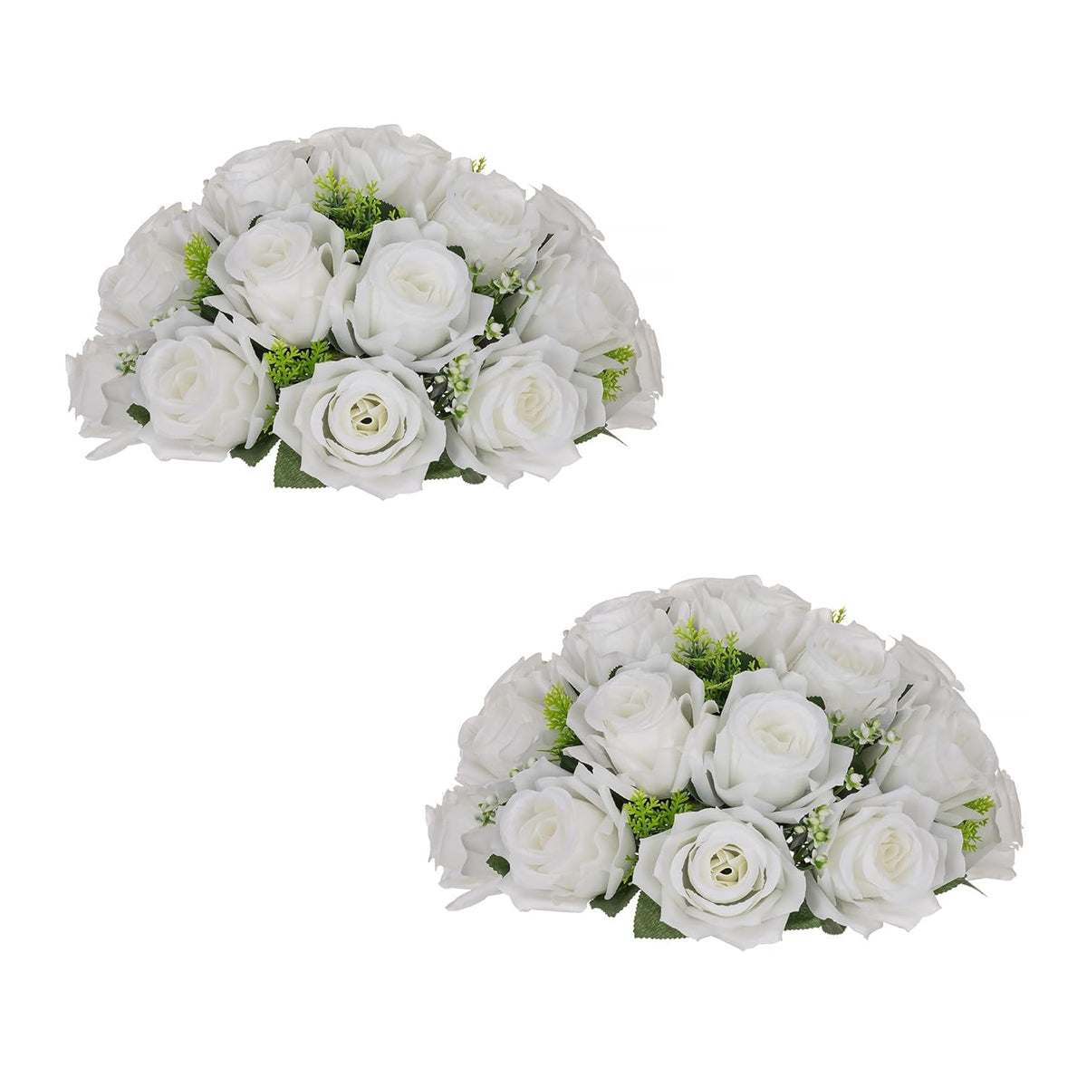 White Flower Balls For Centerpieces: 2Pc 11.8 Inch Artificial Rose Floral Arrangement Bouquet Wedding Dinning Table Decoration - Easy Use Kissing Ball For Home Party Baby Shower Decor