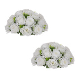 White Flower Balls For Centerpieces: 2Pc 11.8 Inch Artificial Rose Floral Arrangement Bouquet Wedding Dinning Table Decoration - Easy Use Kissing Ball For Home Party Baby Shower Decor