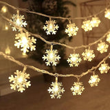 Christmas Snowflake Lights Indoor, 40 Leds,6 M/19.69 Ft, 2 Light Modes,Battery Operated Snowflake String Lights,Snowflak