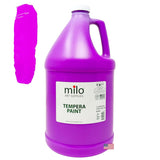 milo Fluorescent Purple Neon Tempera Paint | 128 oz Bottle, 1 Gallon | Glows UV in Black Light | Non-Toxic Made in USA | Washable Bulk Art Paint for Party, Student, Classroom, Artist