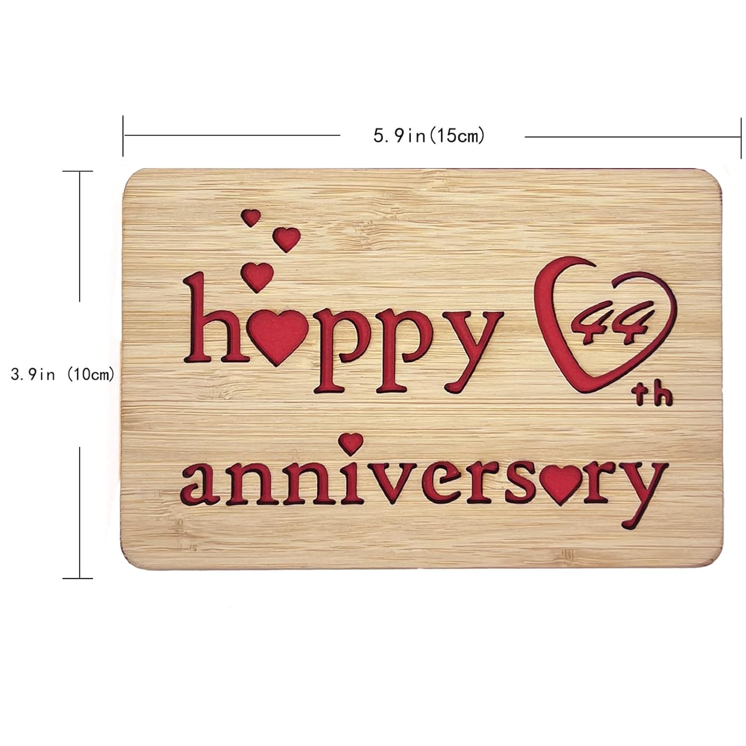Wooden 44Th Anniversary Card,Handmade Wedding Anniversary Greeting Cards,44Th Anniversary Card For Her,Him,Husband,Wife