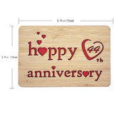 Wooden 44Th Anniversary Card,Handmade Wedding Anniversary Greeting Cards,44Th Anniversary Card For Her,Him,Husband,Wife