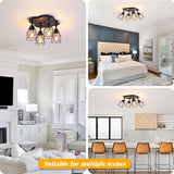 4 Light Adjustable Semi Flush Mount Ceiling Light Black Farmhouse Kitchen Fixture
