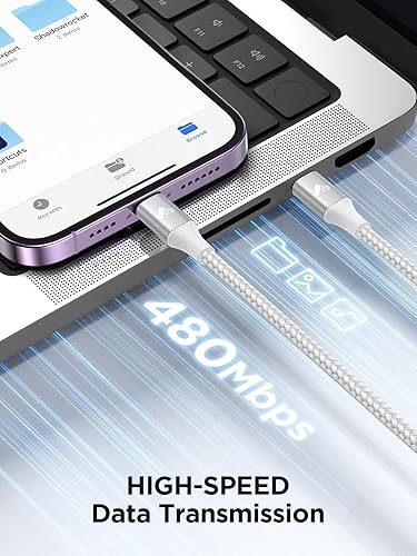 Apple MFi Certified USB C to Lightning Cable 10FT Braided Fast Charging Cord for iPhone 14 13 12 11 iPad